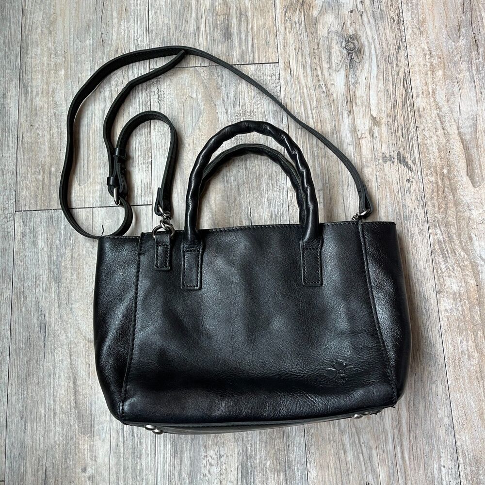 Patricia Nash Leather Bag Heritage Mozia Tote Black Shoulder Bag